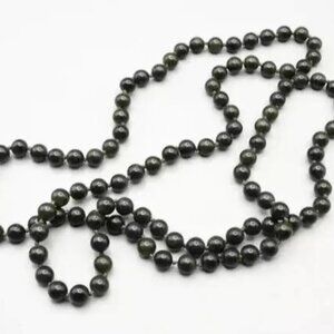 Jade Bead Hand Knot Green Round Necklace 6mm or 8mm 30" Endless Clasp New